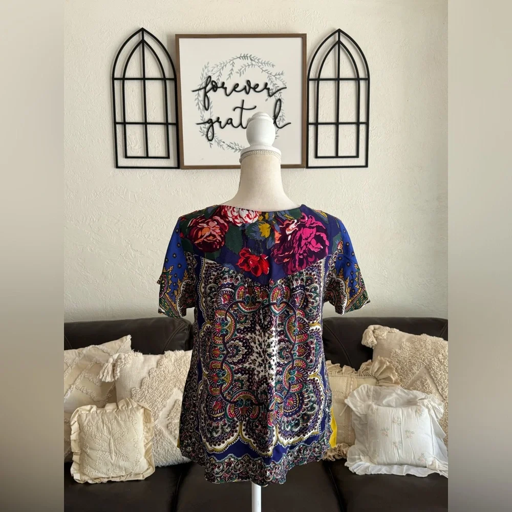 Anthropologie Moulinette Soeurs Teresita Scarf Printed 2 Piece SET Skirt & Top